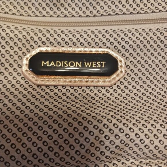 MADISON WEST Carly Crossbody Rose-gold Metallic Foldover Bag Clutch, Used - Picture 9 of 11